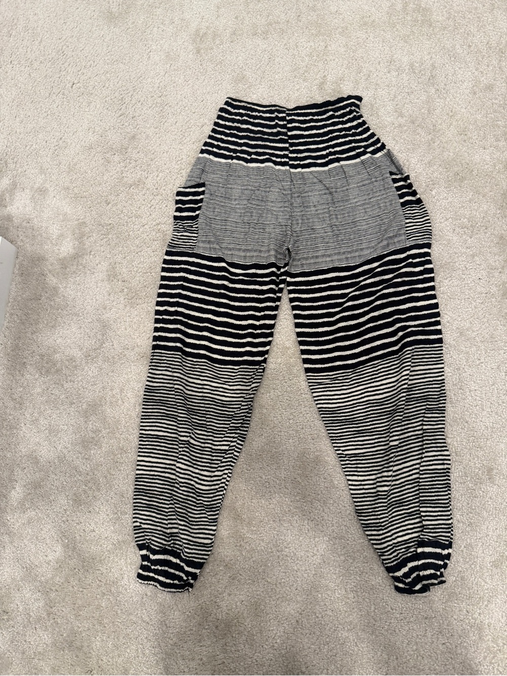 Women’s Striped Black and White Lounge Joggers One size fits most